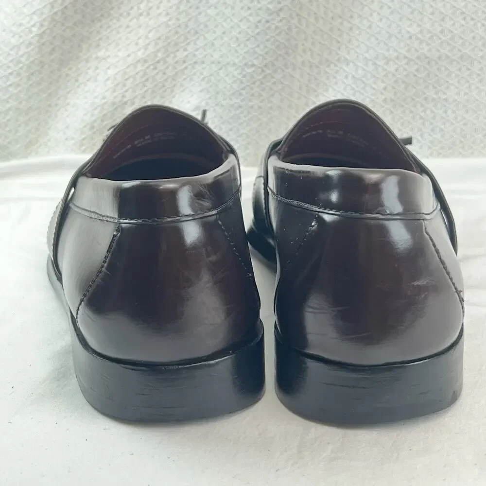 Cole Haan Men’s 9.5M Burgundy Tassel Loafers Leather Dress Shoes Made in India